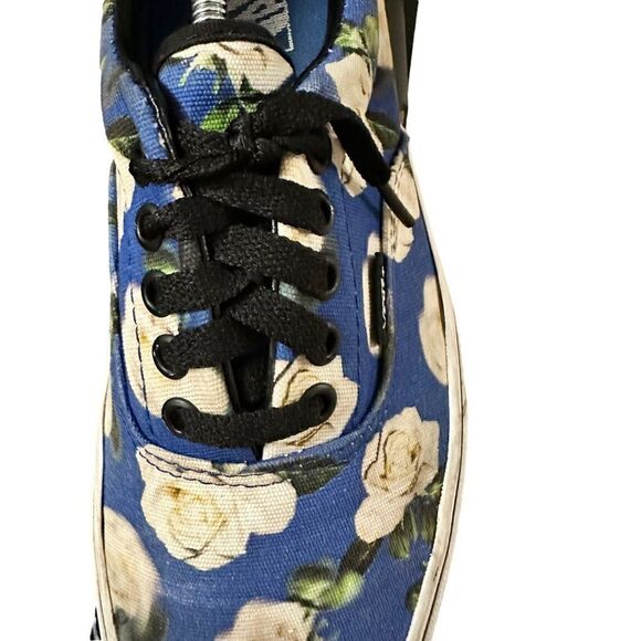 Vans ~ Blue Canvas Floral Print lace up Sneakers ~ size 10 - Picture 8 of 13